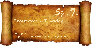 Szauervein Tivadar névjegykártya